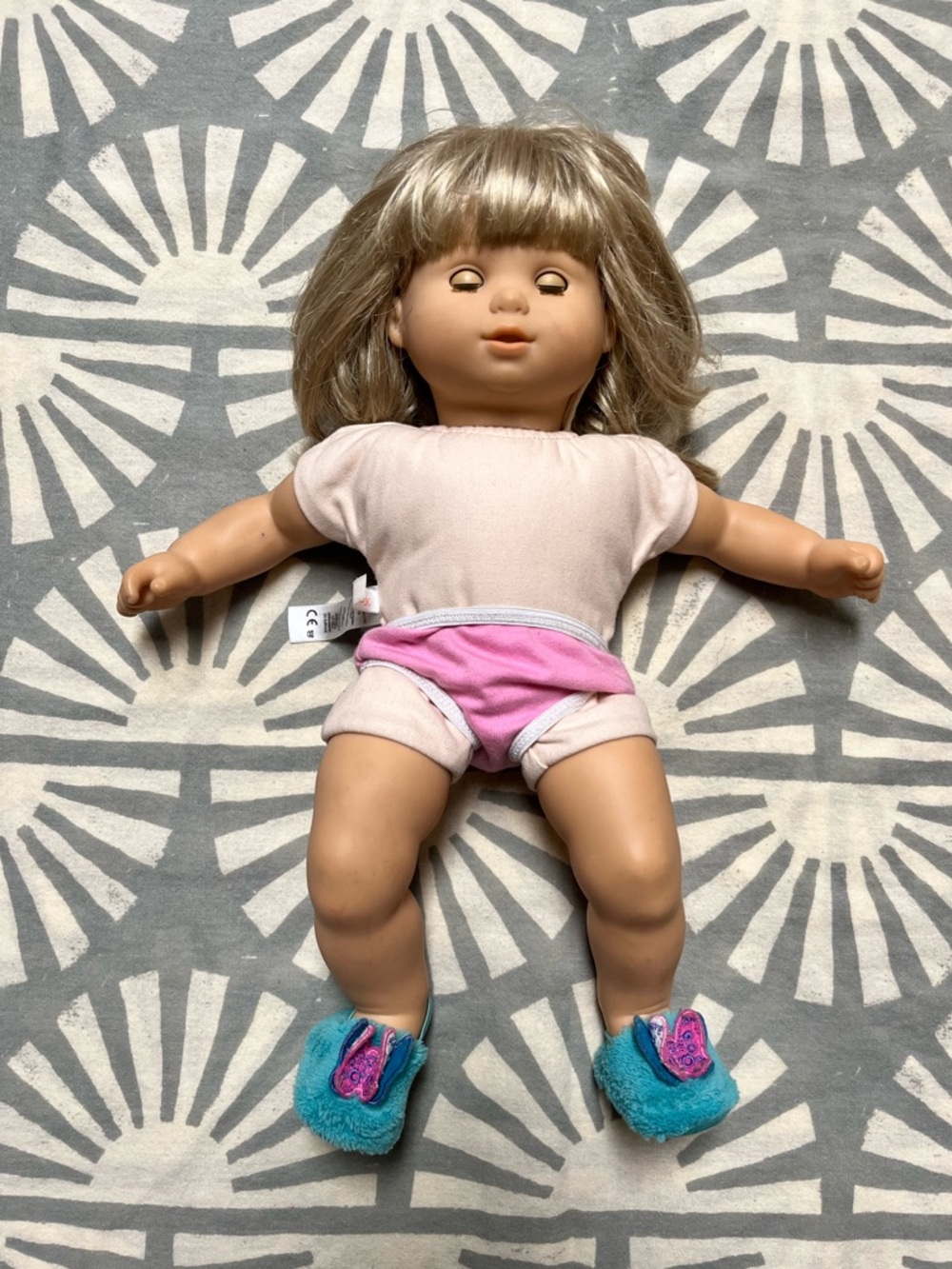 Vintage 2013 American Girl Bitty Baby 14” Doll Blonde Hair Blue Eyes